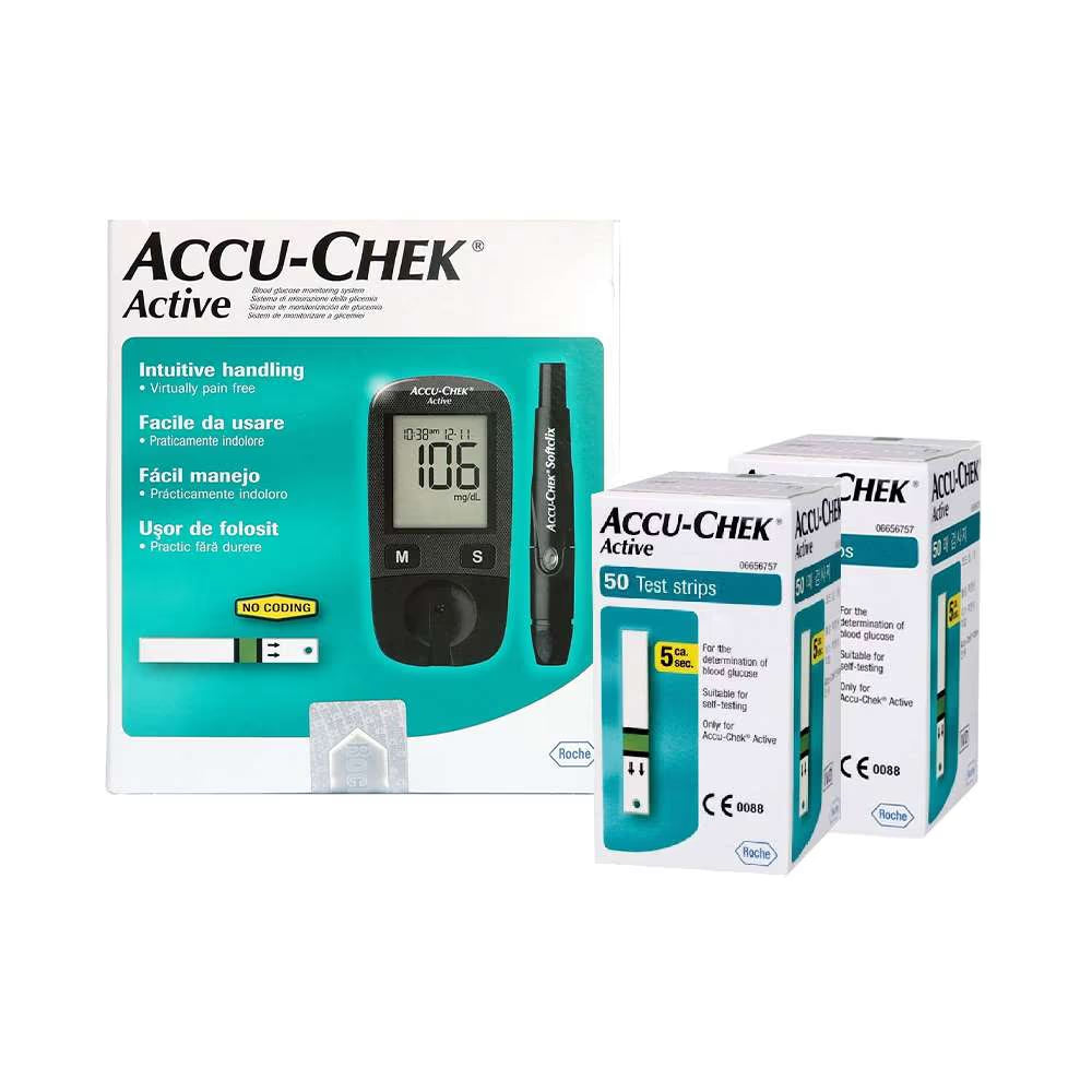 ACCU-CHEK active 2 x 50 lenti + aparat grat.