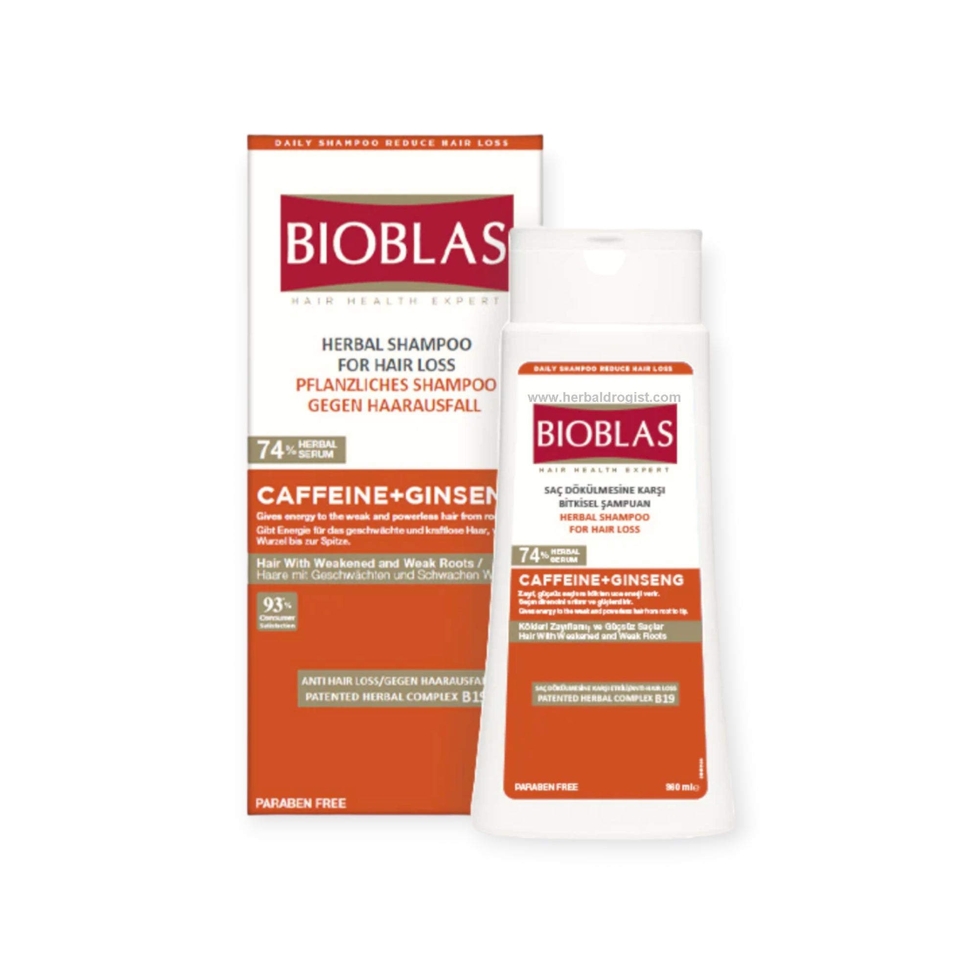 BIOBLAS CAFFEINE+GINSENG SHAMPOO 360 ml