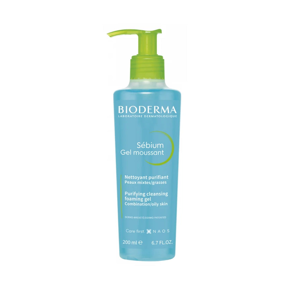 BIODERMA Sebium Пенаст гел за миење и прочистување на комбинирана и масна кожа, 200 ml