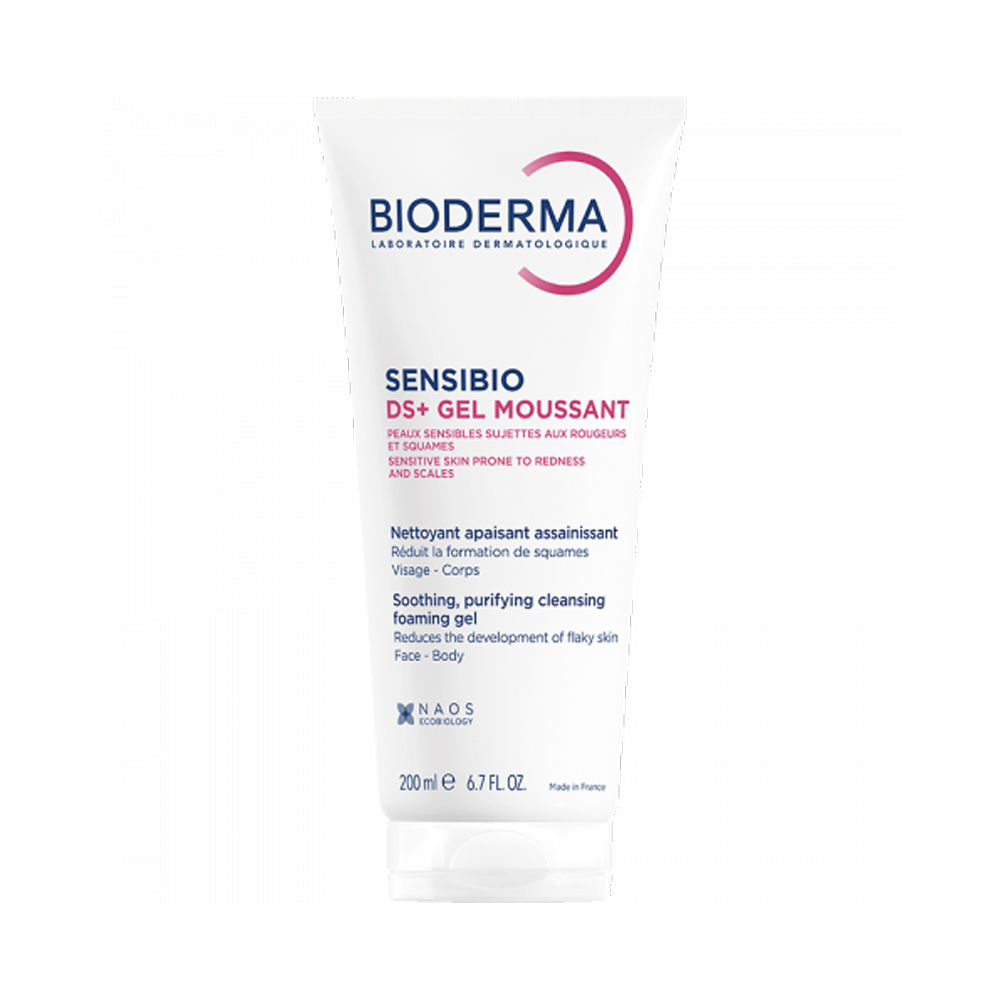 BIODERMA Sensibio DS+ Смирувачки пенест гел за лице склоно кон црвенило, перутање и себороичен дерматит, 200 ml