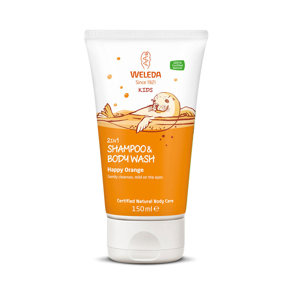 WELEDA KIDS Детски шампон и гел за туширање, портокал 150 ml